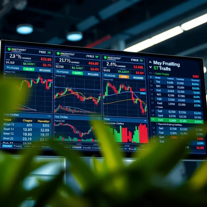 Comparison of trading platform features including charts and cost analysis