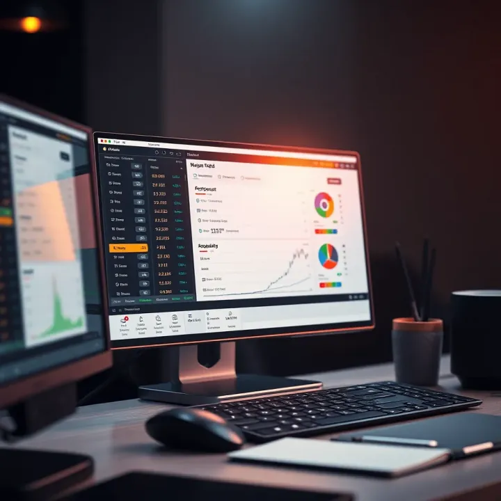 Trading Platform Settings for Demo Account Maintenance Organized desktop with trading software interface highlighting account settings for demo account maintenance