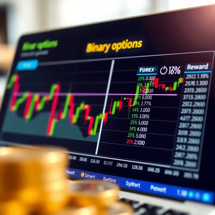 Conceptual chart comparing risk and reward factors between Forex and binary options