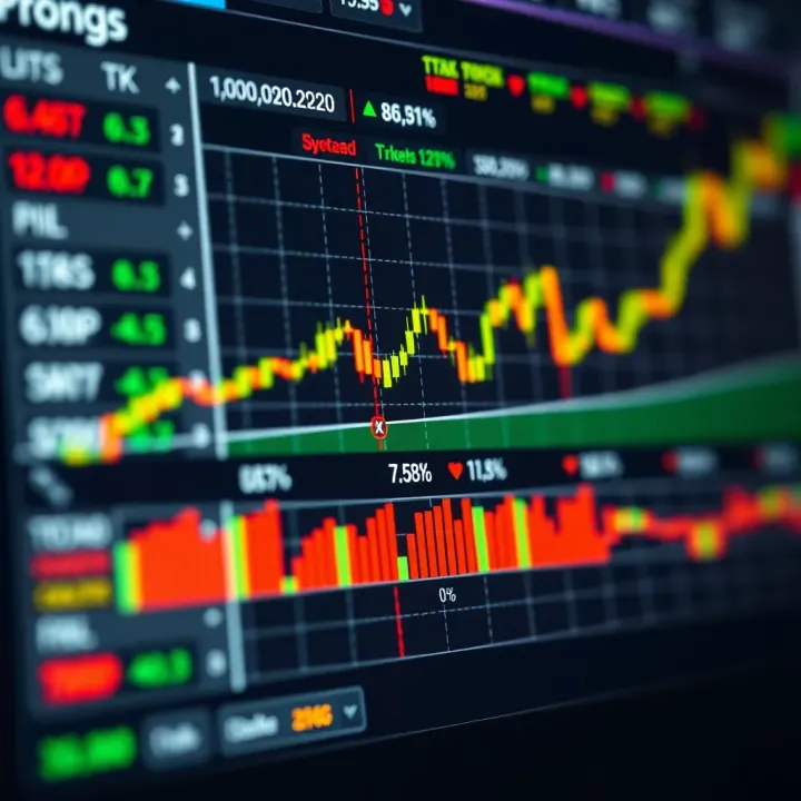 Chart showing binary options trading strategies with indicators and risk levels