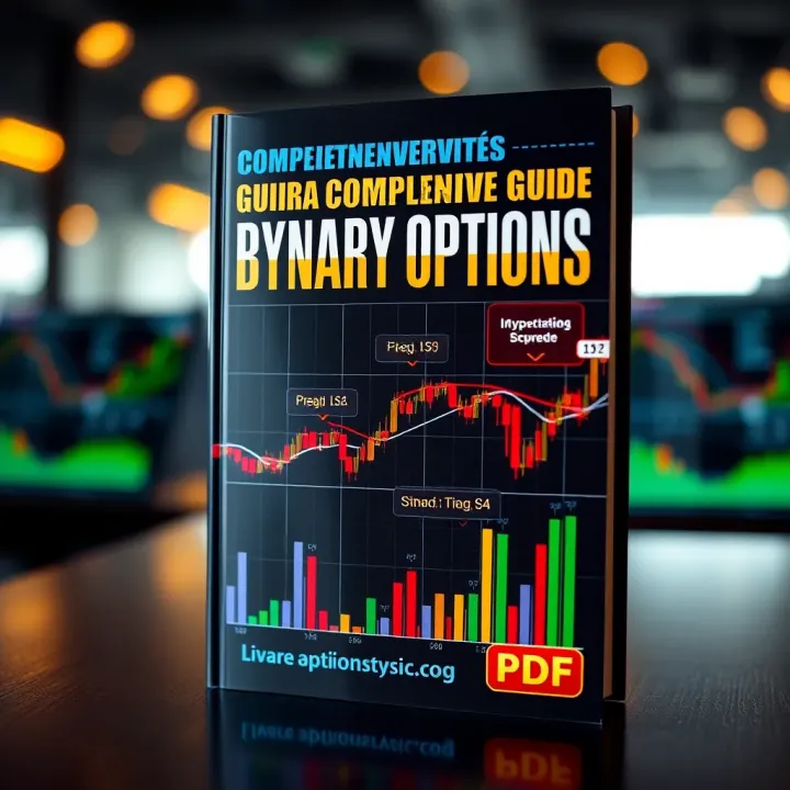 Digital book cover illustrating binary options trading concepts with financial charts