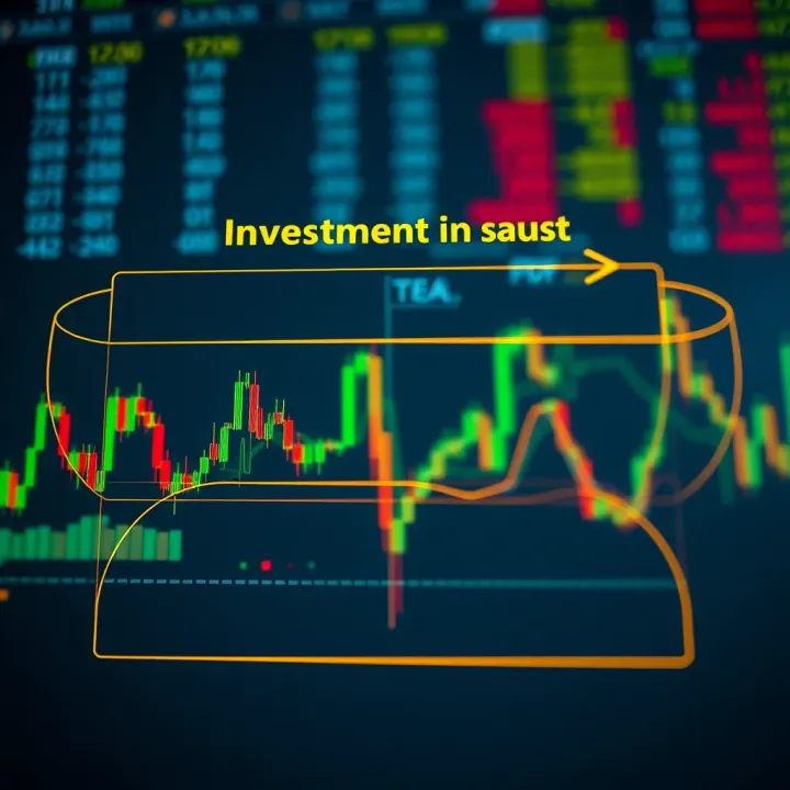 Diagram illustrating the basic concept of binary options trading with charts and investment flow