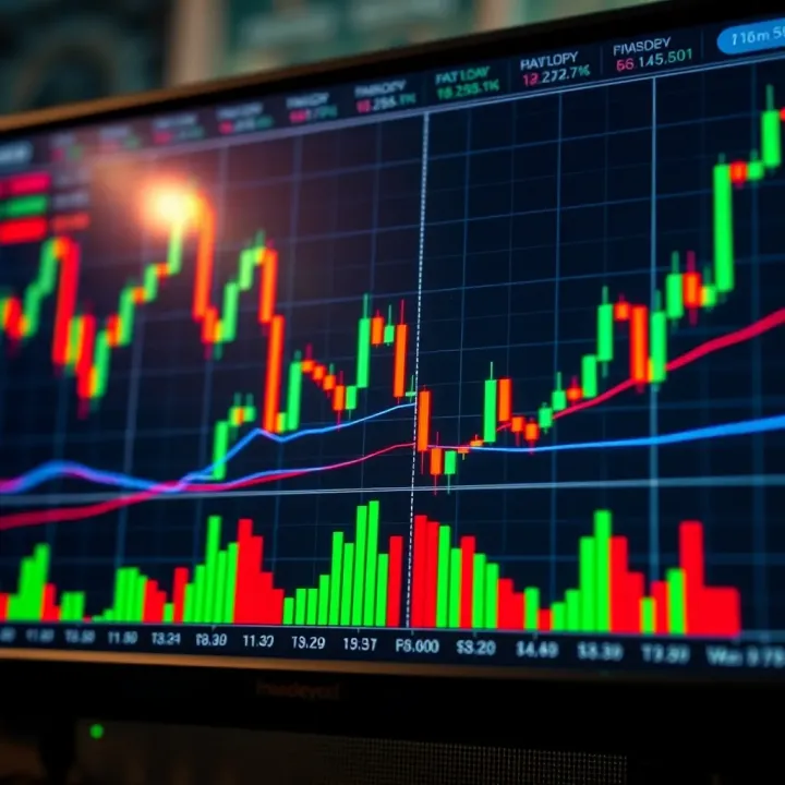 Chart displaying candlestick patterns and key price action formations in financial markets