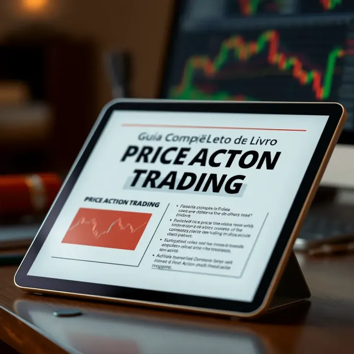 Digital Price Action Trading Guide Digital book open on a tablet displaying price action trading concepts