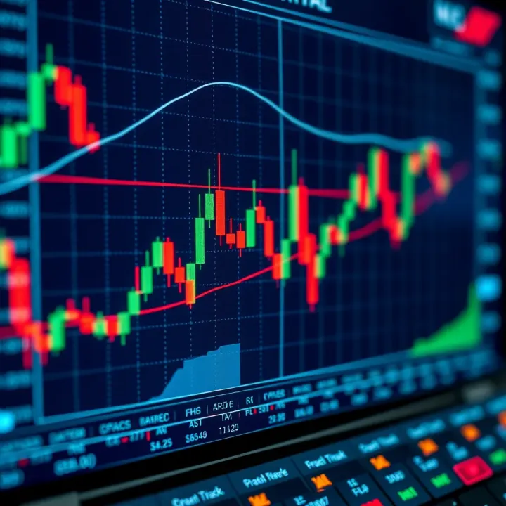 Candlestick chart illustrating price action patterns with clear bullish and bearish formations