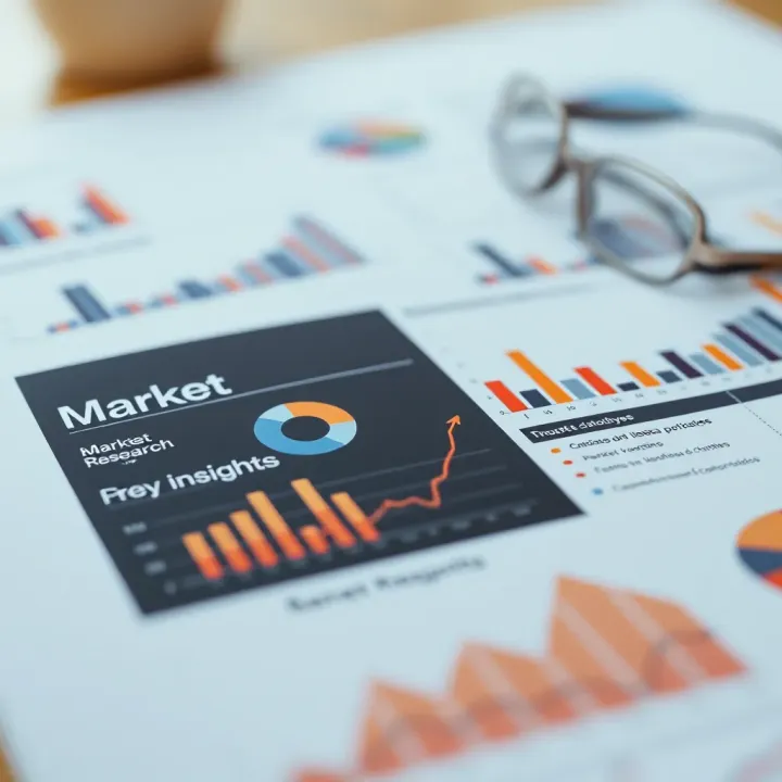 Structured market research report layout with charts and key insights