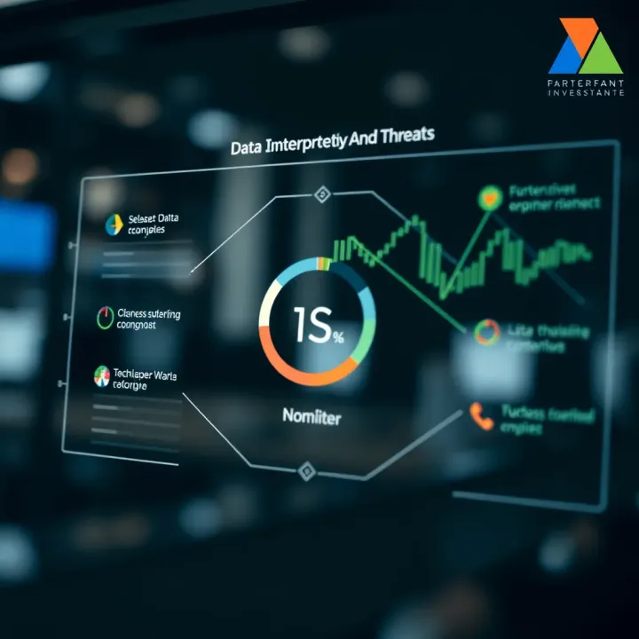 Data Interpretation for Business Opportunities and Threats Diagram illustrating data interpretation to identify business opportunities and risks