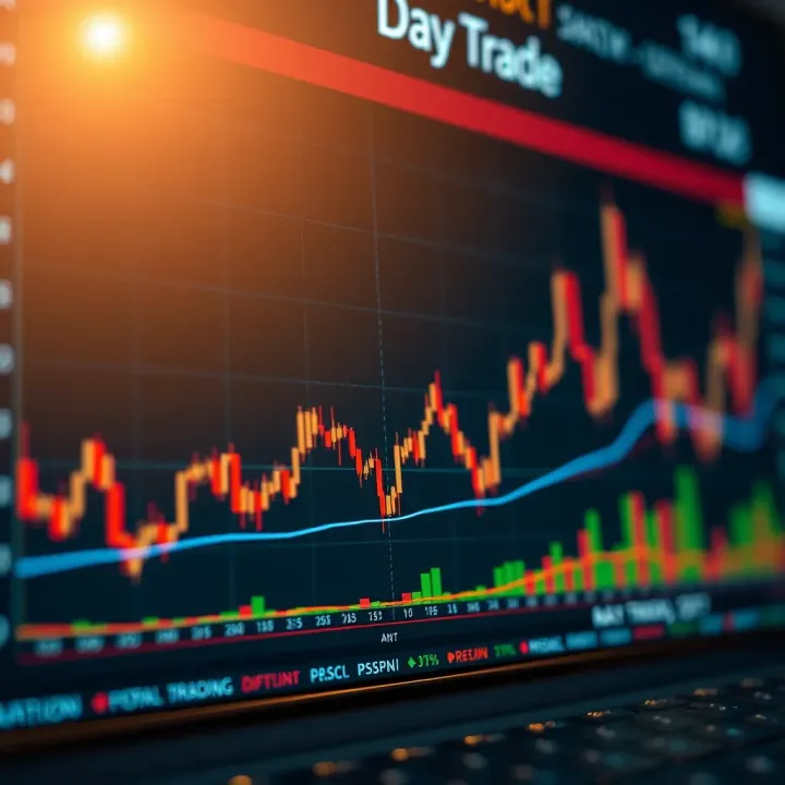 Graph illustrating the fluctuation of market indices during day trading sessions