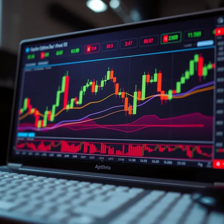 Technical Analysis Tools for Options Day Trading Chart displaying candlestick patterns and technical indicators used in options day trading