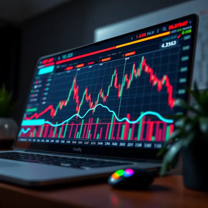 Chart displaying key strategies and risk management techniques for day trading in financial indices
