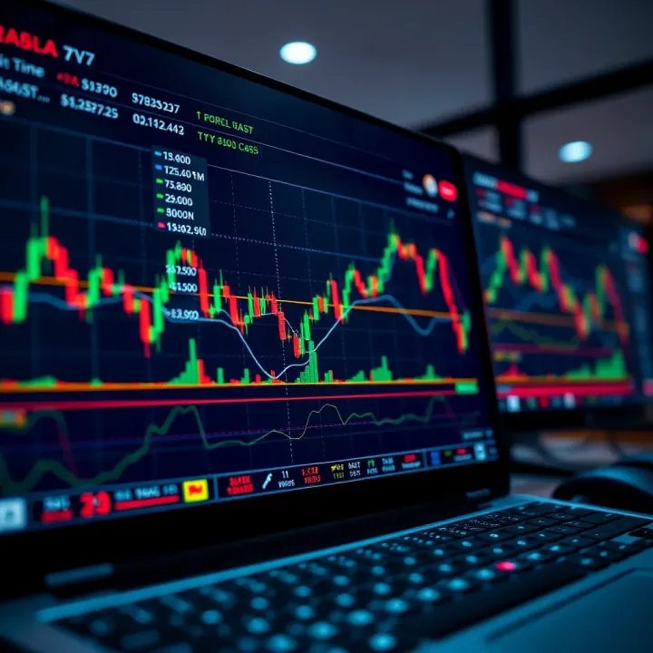 Interface of a day trading platform showing real-time stock charts and trading tools
