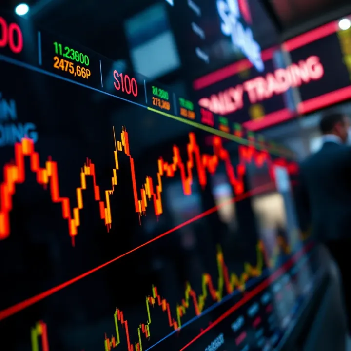 Chart showing fluctuating stock prices during a day trading session in the UK market