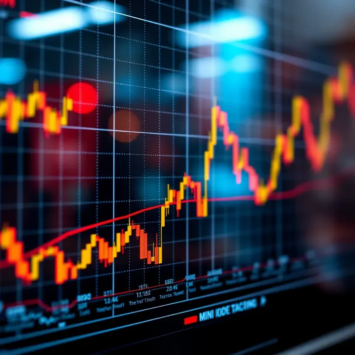 Graph showing trends and fluctuations in mini index trading