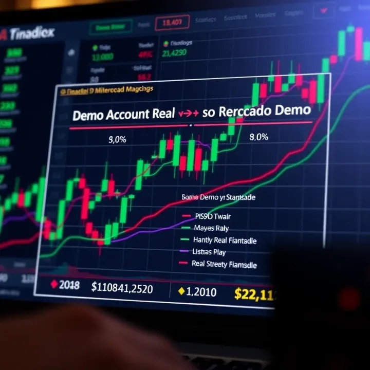 Comparison chart illustrating differences between demo account and real account in financial markets