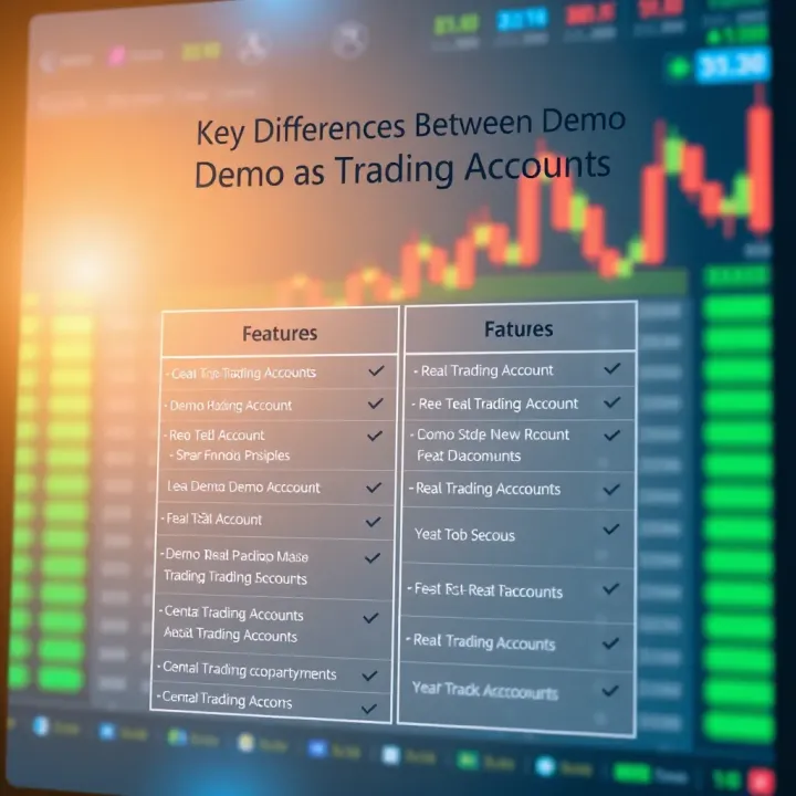 Key Differences Between Demo and Real Trading Accounts Comparison chart highlighting differences between demo account and real trading account features