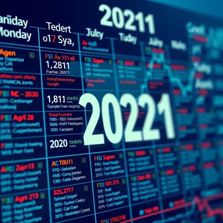 Calendar displaying key financial dates and events throughout the year