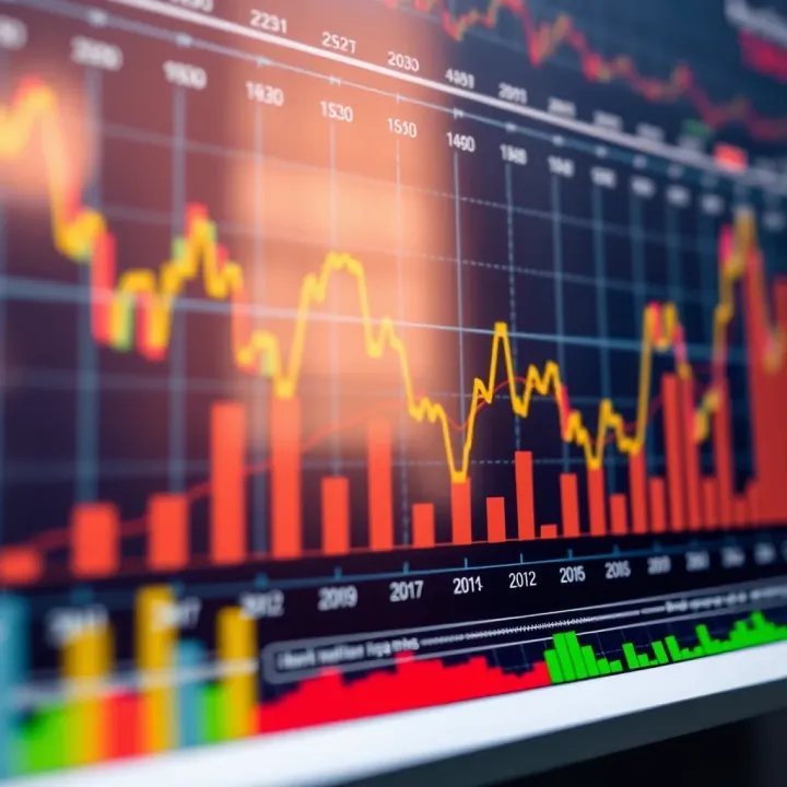 Graph showing economic indicators and market trends for investment decisions