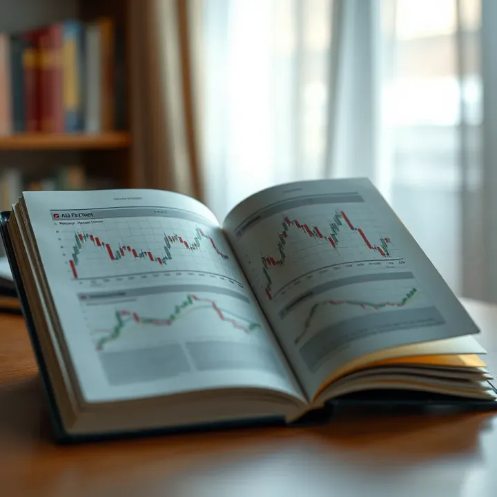 Essential Books on Price Action Trading for Market Analysis Open book with financial charts and graphs illustrating price action concepts