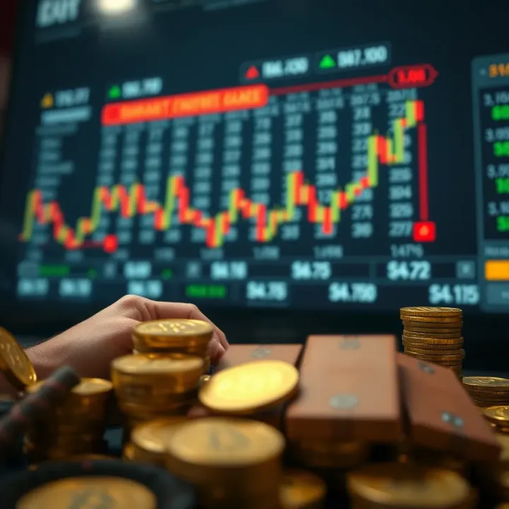 Financial Risk Management Using Binary Options Conceptual visualization of financial risk management highlighting cautious investment strategies with binary options