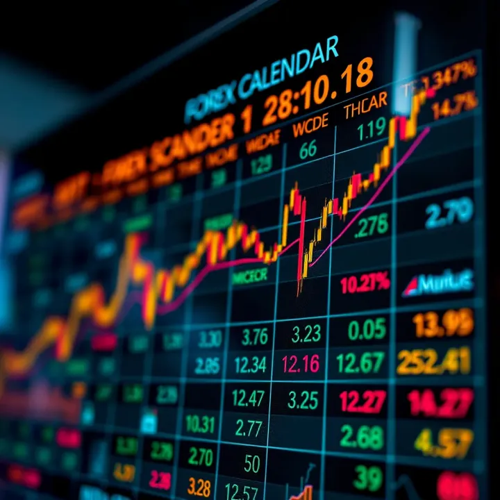 Forex economic calendar displaying upcoming financial events and market indicators
