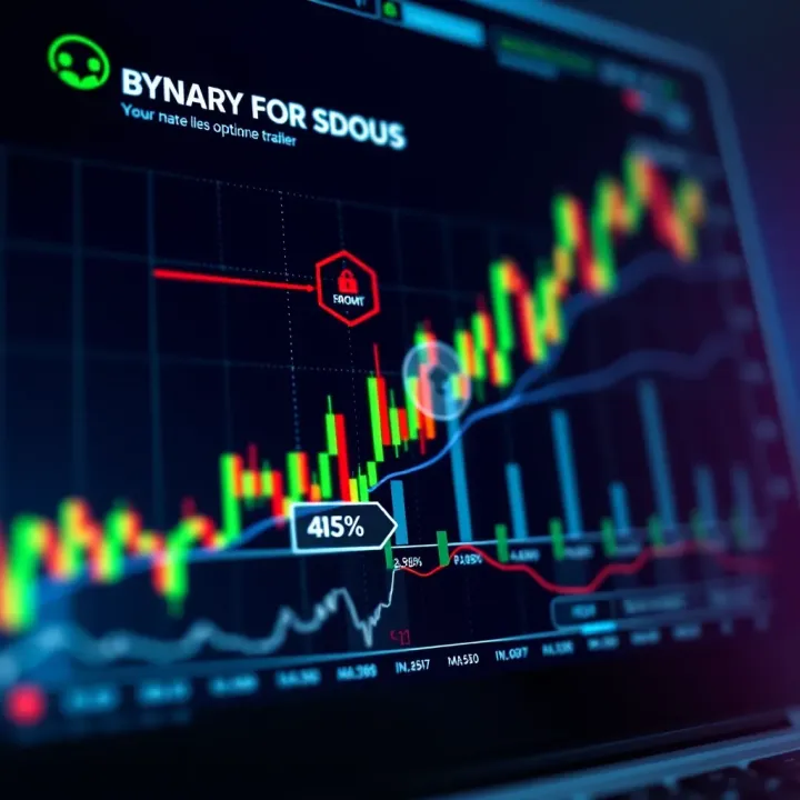 Key Factors for Choosing a Secure Binary Options Broker Graph showing binary options trading with indicators of security and growth