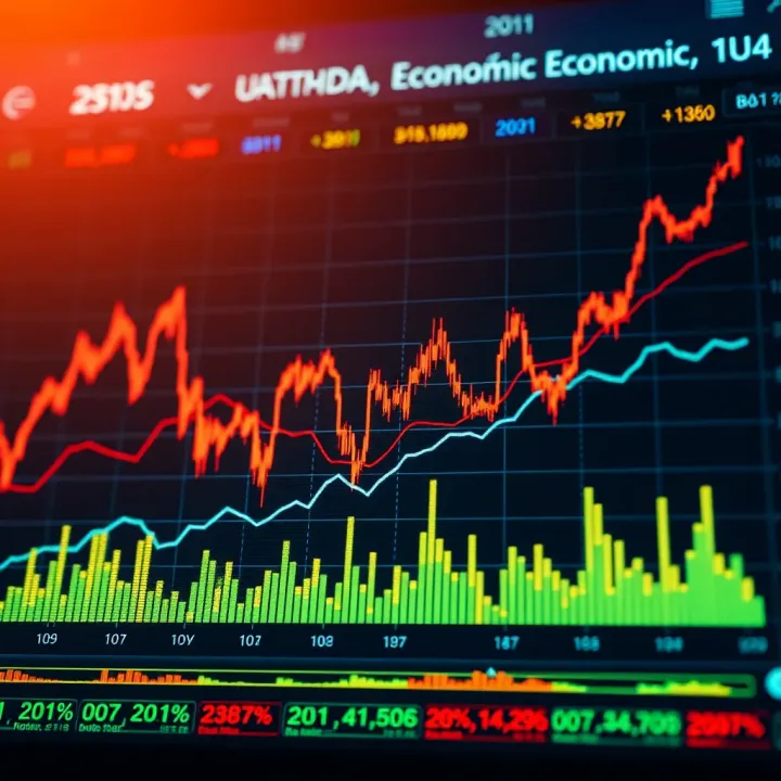 Graph displaying major economic indicators and their impact on financial markets
