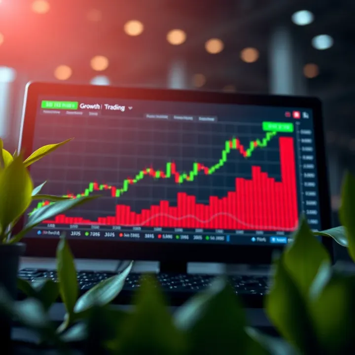 Graphical representation of investment growth and risk analysis in copy trading platforms