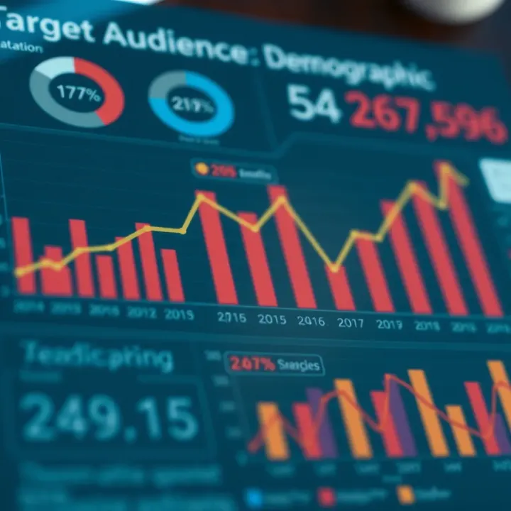 Target Audience Insights and Trend Evaluation Chart illustrating target audience demographics and emerging market trends