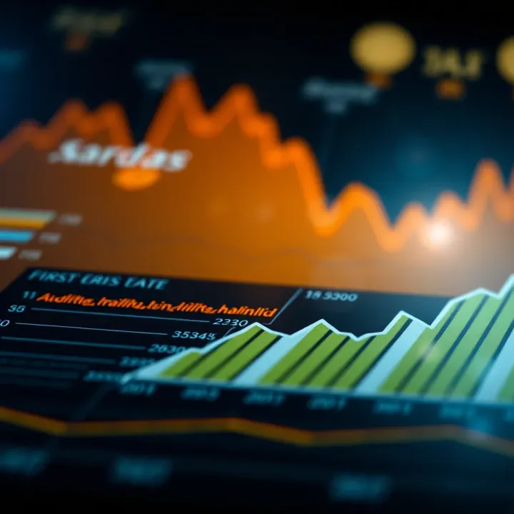Graph showing market trends and competitive landscape analysis