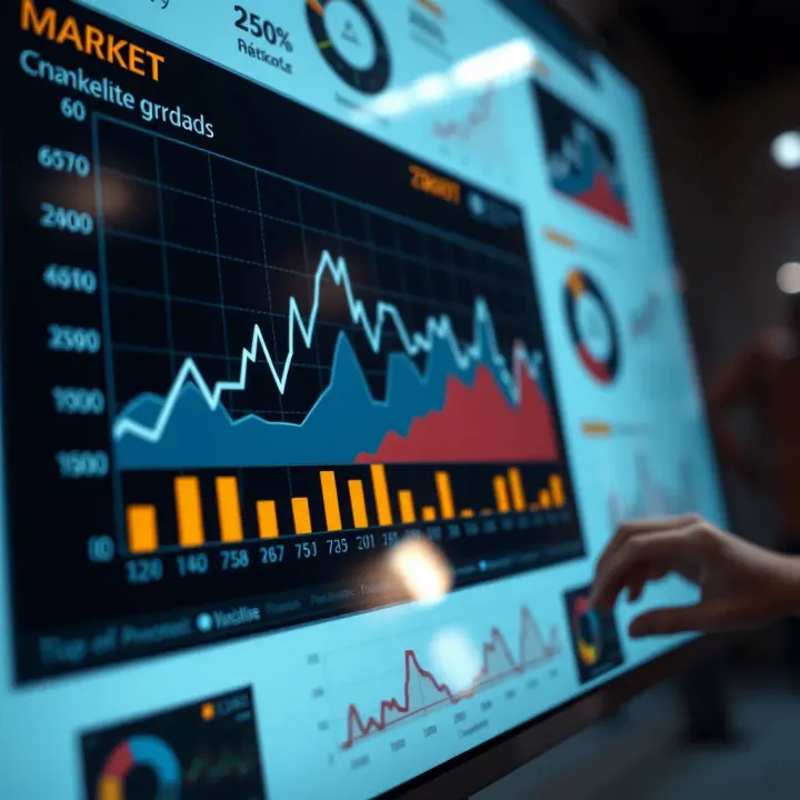 Graph showing market trends and competitive landscape analysis