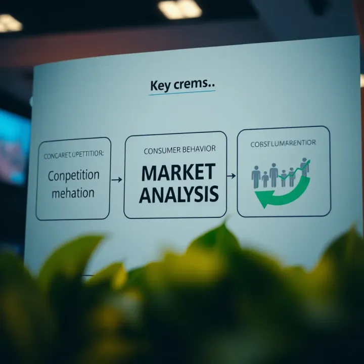 Diagram illustrating key components of market analysis including competition, consumer behavior, and market segmentation based on Kotler's principles