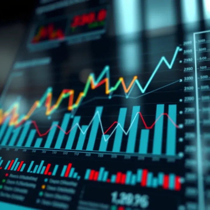 Market analysis graph showing data trends and strategic marketing insights