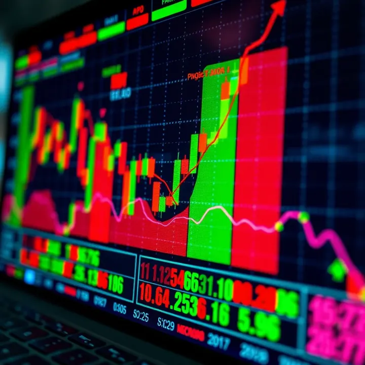 Colorful chart showing market trends represented with PNG format graphics