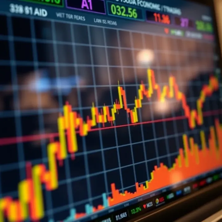 Chart showing market trends influenced by economic data releases