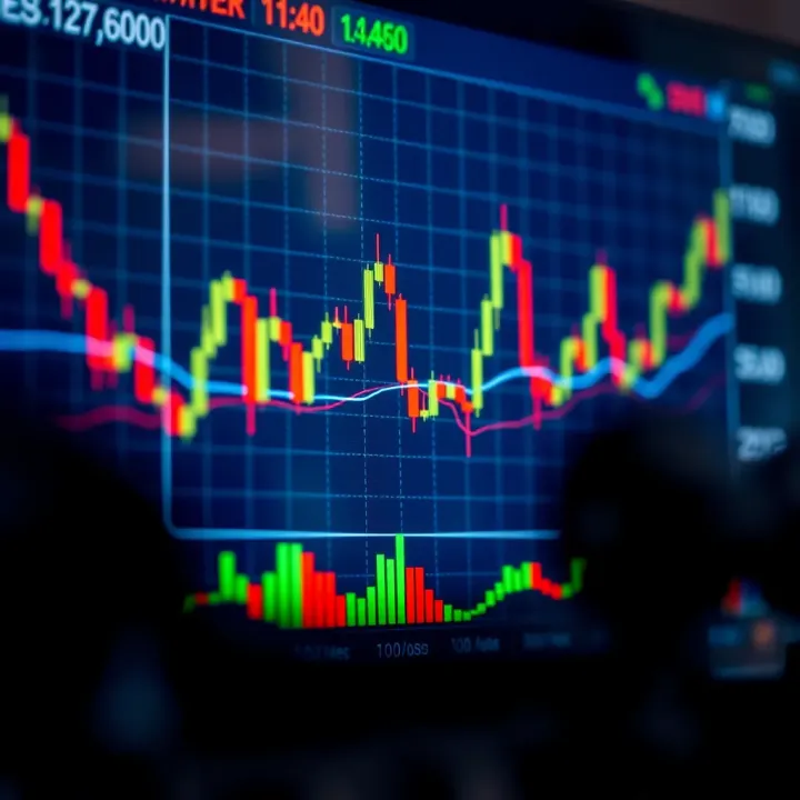 Chart illustrating price movements with highlighted candlestick patterns in the context of market trends