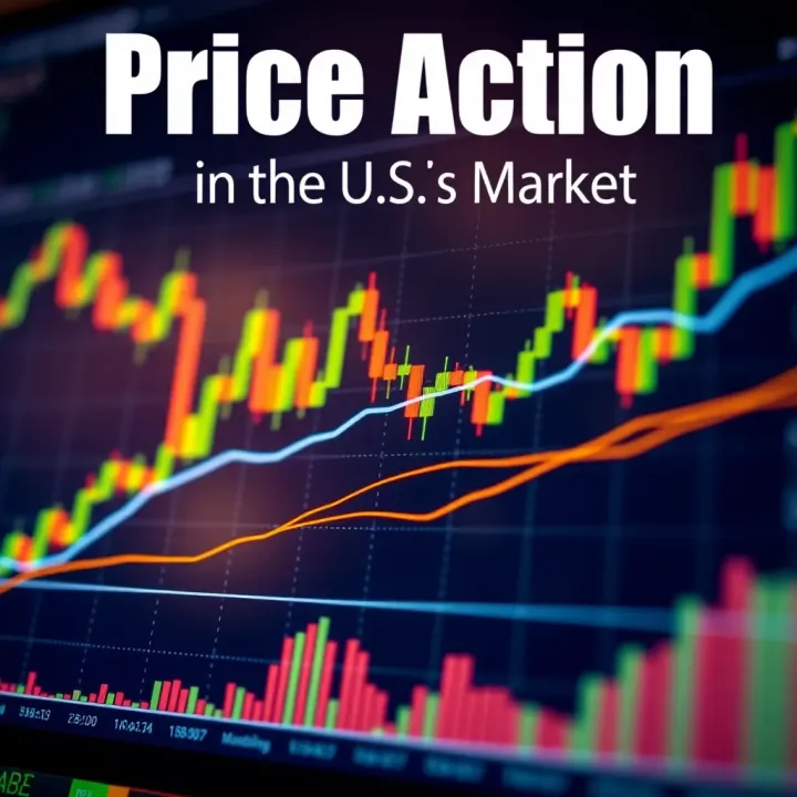 Graph depicting price action trends and candlestick patterns on a financial market chart