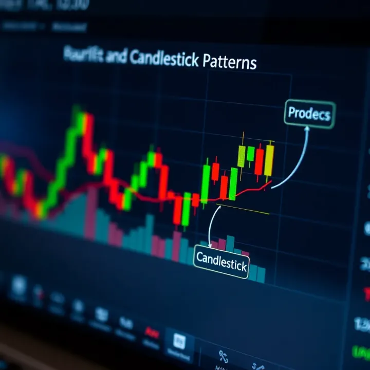 Chart demonstrating reversal and continuation candlestick patterns with annotations explaining their market implications