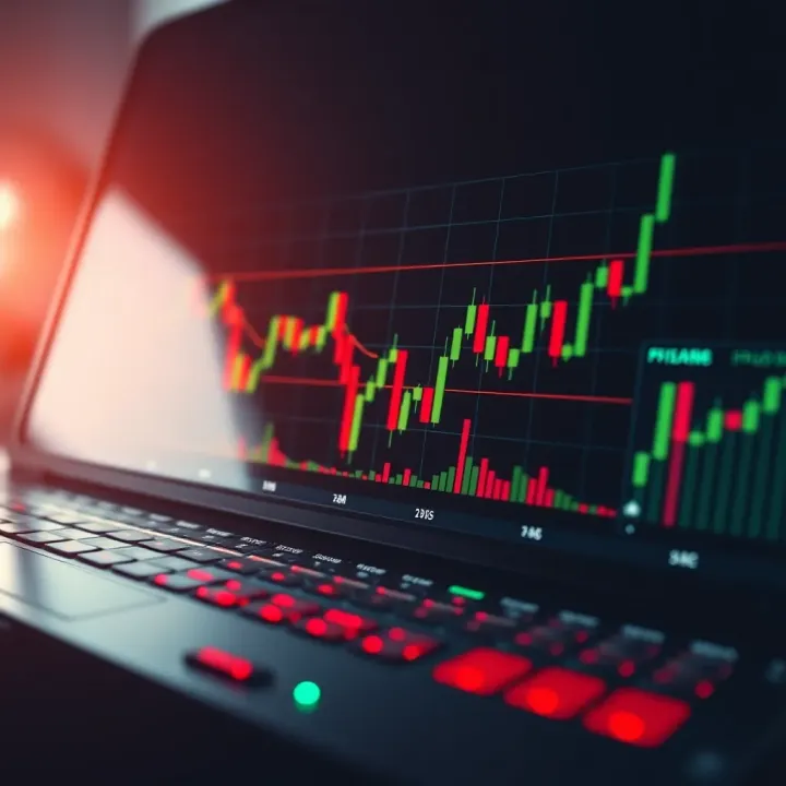 Graph illustrating risk control and key financial indicators in binary options trading