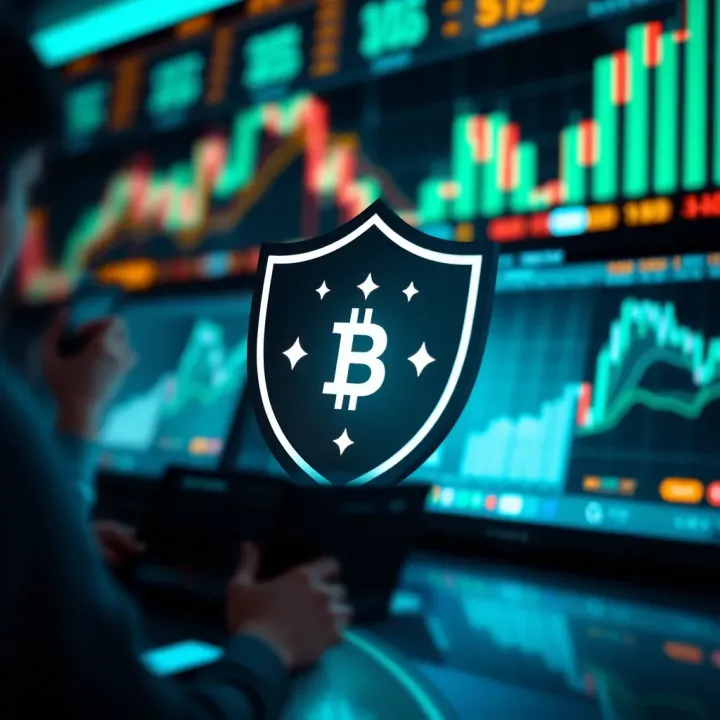 Secure investment strategy illustration with shield and financial symbols