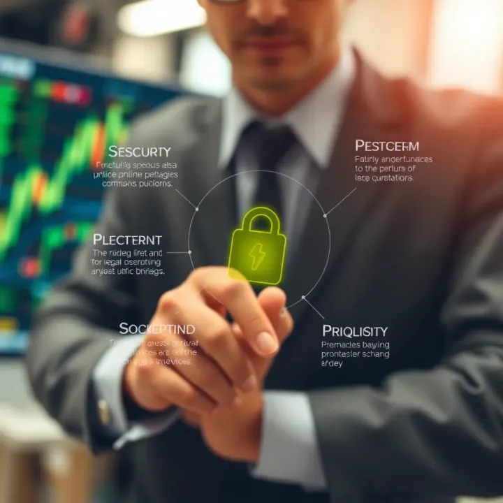 Security and Legal Compliance in Binary Options Trading Platforms Conceptual diagram highlighting security features and legal compliance in online trading platforms