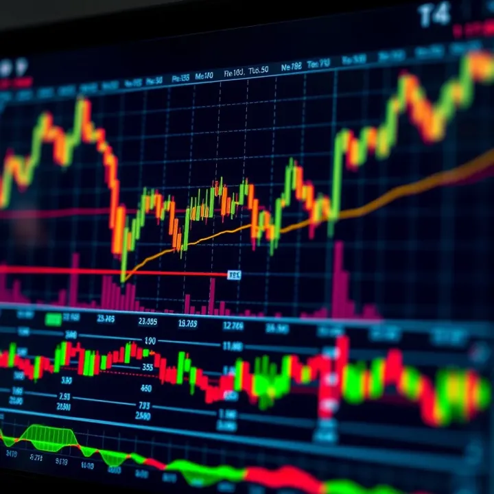 Chart displaying various technical indicators used for rapid market analysis