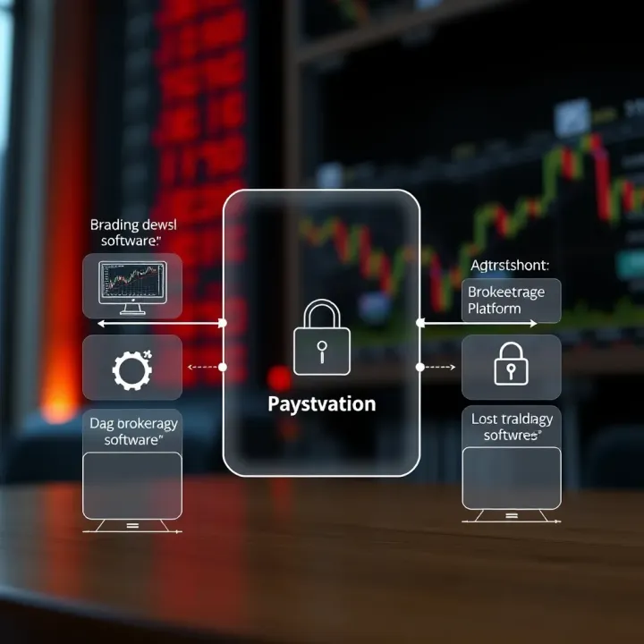 Trading Software Integration and Security Features Diagram showing integration of trading software with brokerage platform and security features