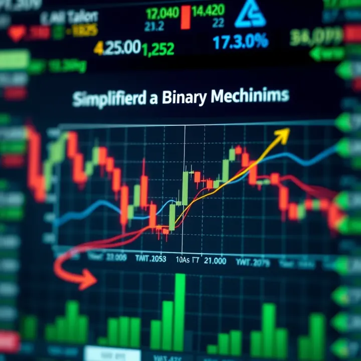 Graph illustrating the simplified trading mechanism of binary options in financial markets