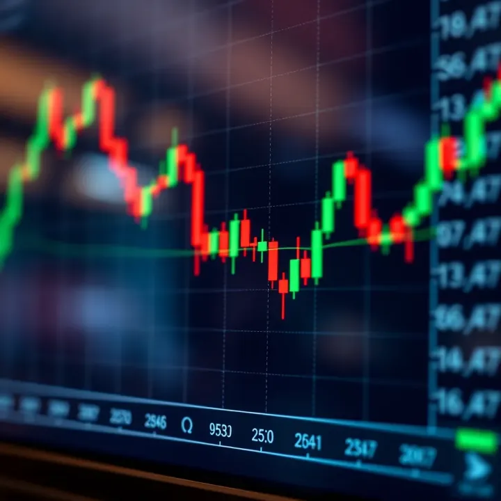 Candlestick chart showing bullish and bearish patterns for binary options trading